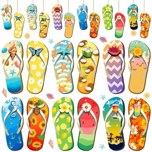 Hanging Ornaments, Wood, Slipper, 24PCs/Set, Sold By Set