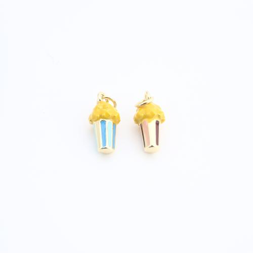 Messing Schmuck Anhänger, Popcorn, plattiert, DIY & Emaille, keine, frei von Nickel, Blei & Kadmium, 15x7x7mm, verkauft von PC