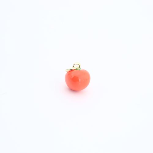 Messing Schmuck Anhänger, ObstFrucht, plattiert, DIY & Emaille, keine, frei von Nickel, Blei & Kadmium, 10x9x9mm, verkauft von PC