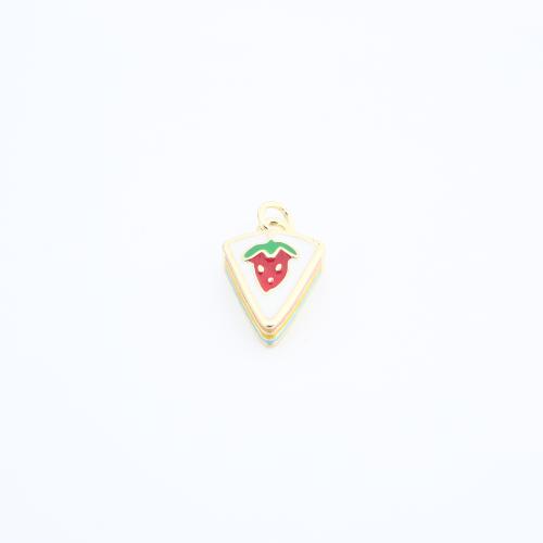 Messing Schmuck Anhänger, Kuchen, plattiert, DIY & Emaille, keine, frei von Nickel, Blei & Kadmium, 15x11x4mm, verkauft von PC