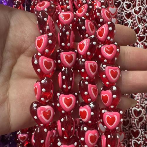 Lampwork Beads, hand drawing, DIY, more colors for choice, 15mm, 20PCs/Bag, Sold By Bag