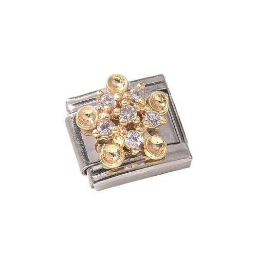 Stainless Steel Bracelet Finding, 304 Stainless Steel, plated, DIY & different styles for choice & micro pave cubic zirconia, 5PCs/Bag, Sold By Bag