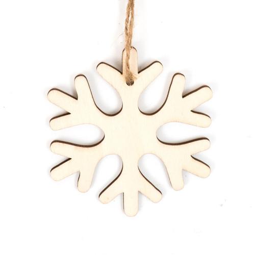 Wood Christmas Tree Decoration, Snowflake, different styles for choice, 10PCs/Set, Sold By Set