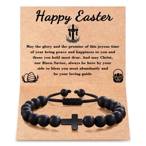 Gemstone Bracelet, with Polyester Cord, Cross, different materials for choice & Unisex & different styles for choice, Length:Approx 6-10 Inch, Sold By PC