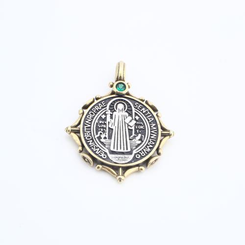 Cubic Zirconia Micro Pave Brass Pendant, plated, DIY & micro pave cubic zirconia, more colors for choice, nickel, lead & cadmium free, 32x26x5mm, Sold By PC