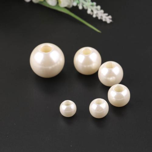 Perles en plastique, perle de plastique, Rond, DIY, blanc, 8-25mm, 100PC/sac, Vendu par sac
