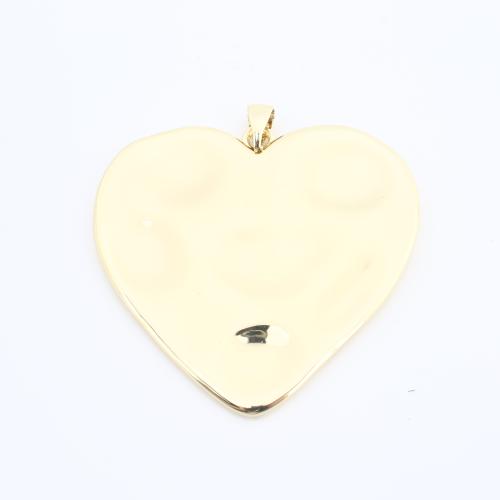 Brass Heart Pendants, plated, DIY, golden, nickel, lead & cadmium free, 39x41x2mm, Sold By PC
