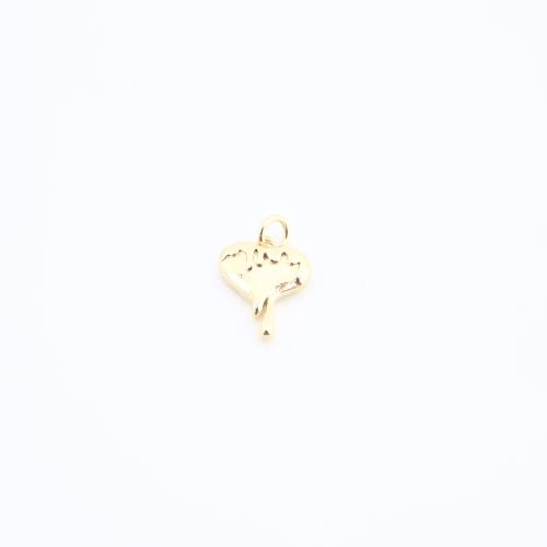 Brass Heart Pendants, plated, DIY, golden, nickel, lead & cadmium free, 11x9x3mm, Sold By PC