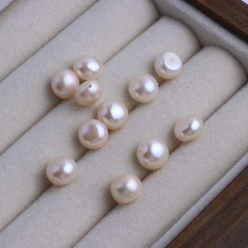 Naturel d'eau douce perles, perle d'eau douce cultivée, Plat rond, DIY, Champagne, 8-9mm, Vendu par PC