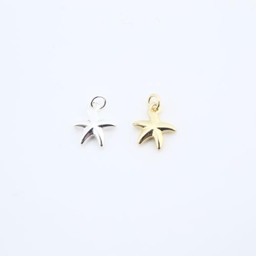 Colgantes de la joyería de cobre amarillo, metal, Estrella de Mar, chapado, Bricolaje, más colores para la opción, libre de níquel, plomo & cadmio, 11x10x3mm, Vendido por UD