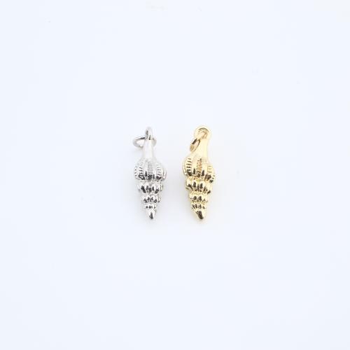 Colgantes de la joyería de cobre amarillo, metal, Concha, chapado, Bricolaje, más colores para la opción, libre de níquel, plomo & cadmio, 15x5x5mm, Vendido por UD