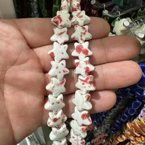 Porcelain Jewelry Beads, Star, DIY, more colors for choice, 15mm, 20PCs/Bag, Sold By Bag