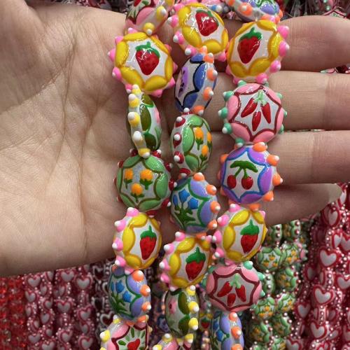 Lampwork Beads, hand drawing, DIY, more colors for choice, 19mm, 20PCs/Bag, Sold By Bag