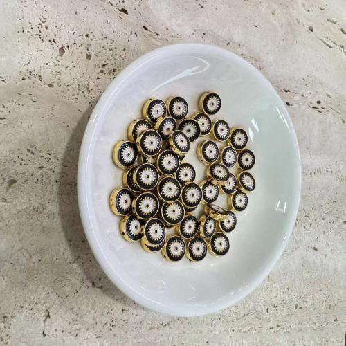 Alliage de zinc mauvais Perles yeux, Placage, DIY & émail, plus de couleurs à choisir, 8mm, 20PC/sac, Vendu par sac