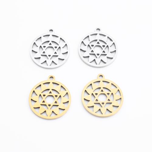 Bijoux pendentifs en acier inoxydable , Acier inoxydable 304, Rond, Placage, DIY & creux, plus de couleurs à choisir, 17x15x1mm, Vendu par PC