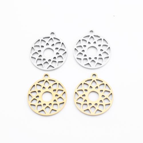 Bijoux pendentifs en acier inoxydable , Acier inoxydable 304, Rond, Placage, DIY & creux, plus de couleurs à choisir, 17x15x1mm, Vendu par PC