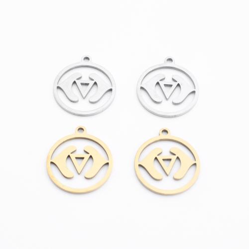 Bijoux pendentifs en acier inoxydable , Acier inoxydable 304, Rond, Placage, DIY & creux, plus de couleurs à choisir, 17x15x1mm, Vendu par PC