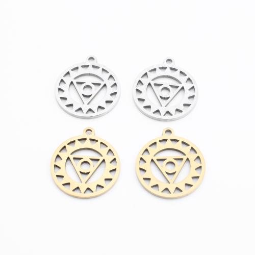 Bijoux pendentifs en acier inoxydable , Acier inoxydable 304, Rond, Placage, DIY & creux, plus de couleurs à choisir, Vendu par PC