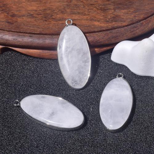 Quartz Gemstone Pendants, Clear Quartz, with 304 Stainless Steel, DIY, mixed colors, Sold By PC