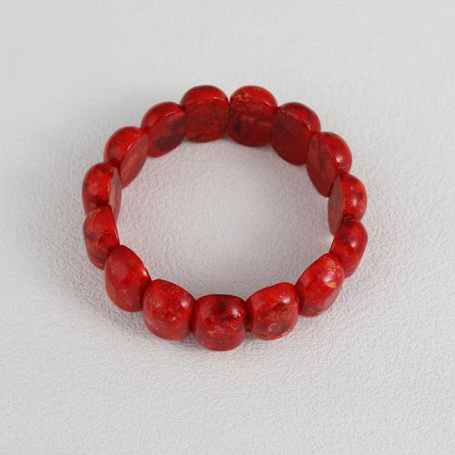 Grass Coral Bracelet, fashion jewelry, red, Length:18 cm, Sold By PC