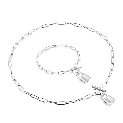 acero inoxidable 304 Pulsera y collar, Cierradura, diferentes estilos para la opción & para mujer, Vendido por UD