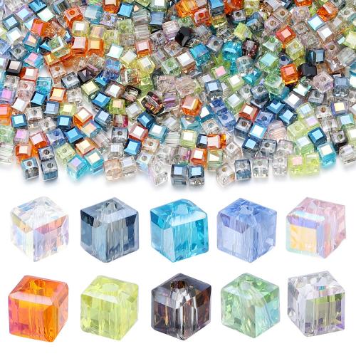 Cubic Crystal Beads, Square, DIY & different size for choice, more colors for choice, 50PCs/Bag, Sold By Bag