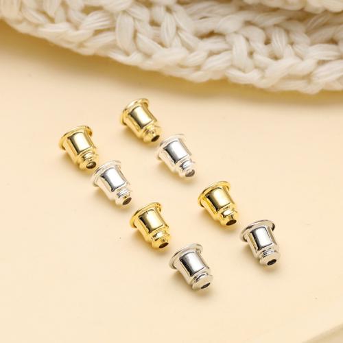 Brass Ear Nut Component, plated, DIY, more colors for choice, 5.50x4.80mm, Hole:Approx 0.8mm, 100PCs/Bag, Sold By Bag