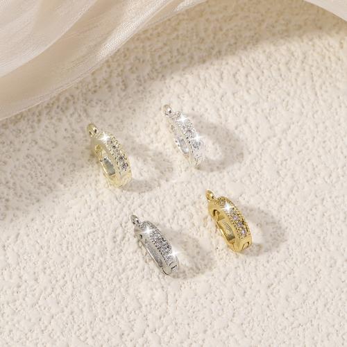 Brass Jewelry Bails, plated, DIY & micro pave cubic zirconia, more colors for choice, 12.70x7.30x3mm, 5PCs/Bag, Sold By Bag