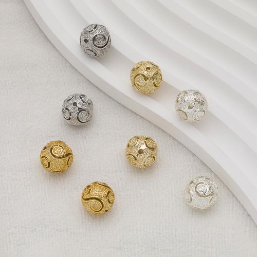 Brass Spacer Beads, Round, plated, DIY & hollow, more colors for choice, 11mm, Hole:Approx 1.5mm, 5PCs/Bag, Sold By Bag