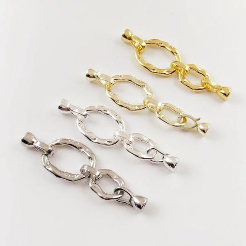 Brass Jewelry Clasps, plated, DIY & micro pave cubic zirconia, more colors for choice, 50mm, Sold By PC