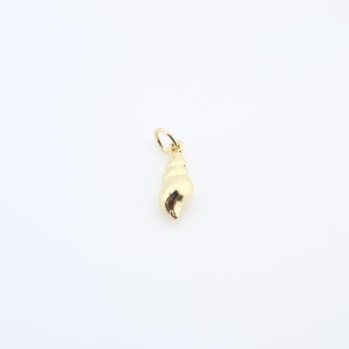 Brass Jewelry Pendants, Conch, plated, DIY, golden, 14x5x5mm, Sold By PC