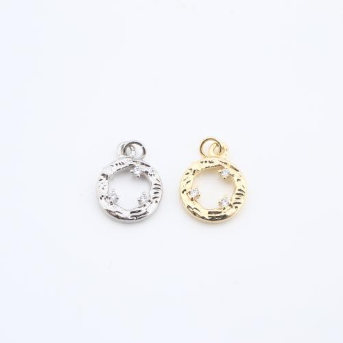 Cubic Zirconia Micro Pave Brass Pendant, plated, DIY & micro pave cubic zirconia, more colors for choice, 14x11x3mm, Sold By PC