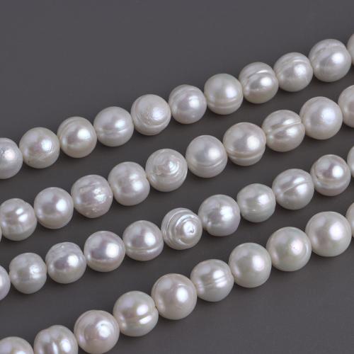 Cultured Freshwater Nucleated Pearl Beads, Freshwater Pearl, Slightly Round, DIY, white, 10-11mm, Sold Per 41 cm Strand