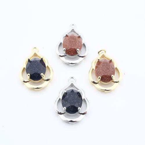 Crystal Pendants, Brass, with Crystal, plated, DIY, more colors for choice, 20x14x6mm, 20PCs/Bag, Sold By Bag