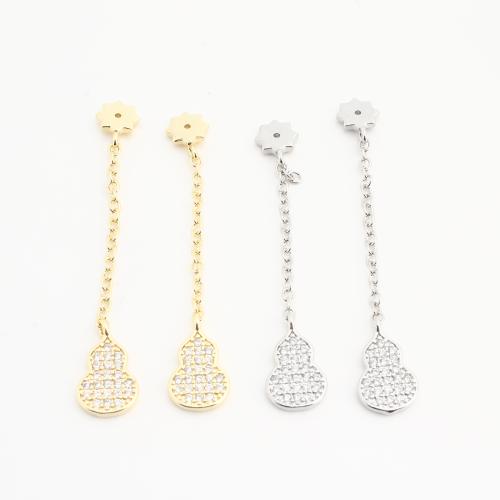 Rhinestone Brass Pendants, Calabash, plated, DIY & with rhinestone, more colors for choice, nickel, lead & cadmium free, 20PCs/Bag, Sold By Bag