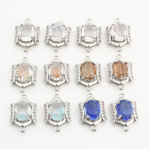Crystal Pendants, Brass, with Crystal, Rhombus, plated, DIY & with rhinestone, more colors for choice, nickel, lead & cadmium free, 20PCs/Bag, Sold By Bag
