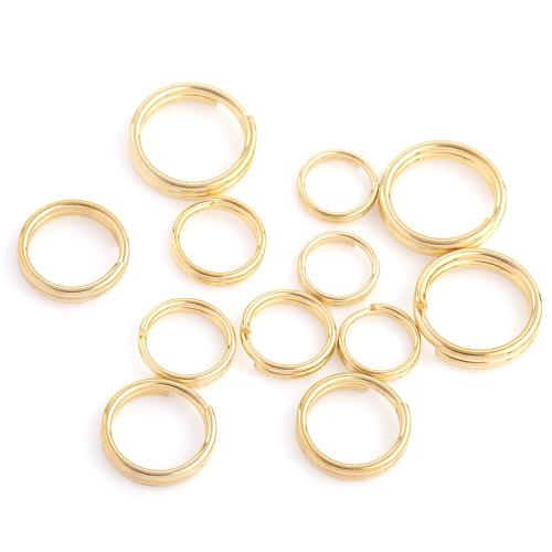 Stainless Steel Split Ring, 304 Stainless Steel, gold color plated, DIY & different size for choice, 50PCs/Bag, Sold By Bag