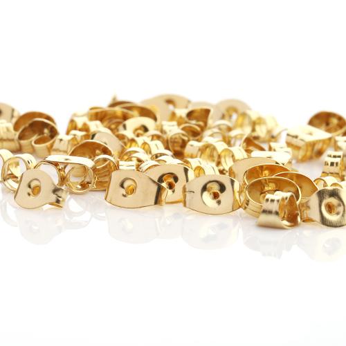 Stainless Steel Ear Nut , 304 Stainless Steel, gold color plated, DIY, 6x4.50mm, 50PCs/Bag, Sold By Bag