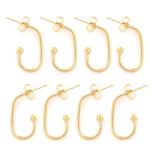 Stainless Steel Earring Stud Component, 304 Stainless Steel, Letter U, plated, DIY, more colors for choice, 20PCs/Bag, Sold By Bag