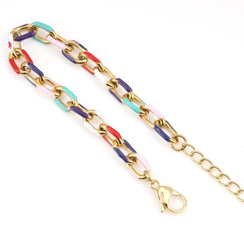 Stainless Steel Jewelry Chain, 304 Stainless Steel, plated, DIY & different size for choice & enamel, more colors for choice, 2PCs/Bag, Sold By Bag