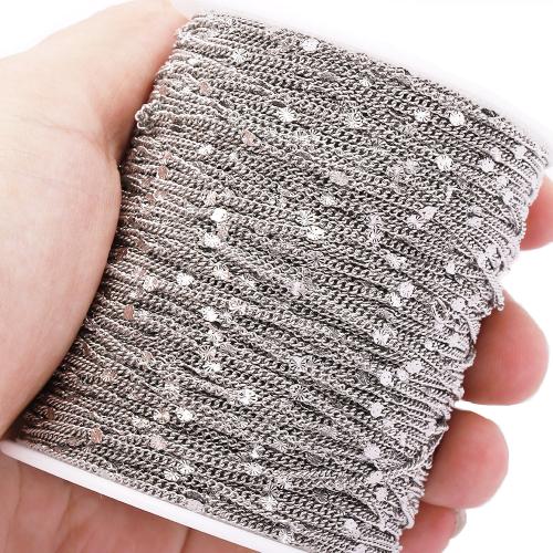 Stainless Steel Jewelry Chain, 304 Stainless Steel, plated, DIY, more colors for choice, 5m/Bag, Sold By Bag