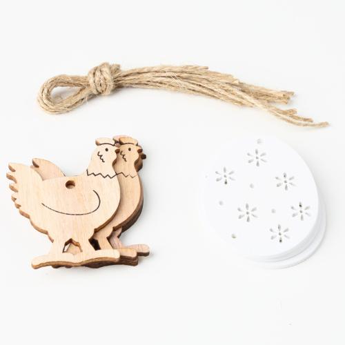 Wood Decoration, Animal, 60x45x3mm, 8PCs/Set, Sold By Set