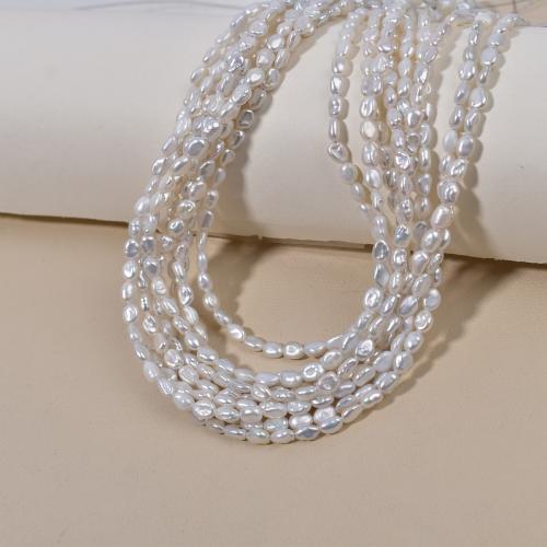 Cultured Baroque Freshwater Pearl Beads, DIY, white, 4-5mm, Sold By Strand