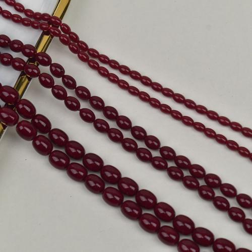 Fashion Glass Beads, Rice, DIY, red, 4-10mm, Sold Per 40 cm Strand