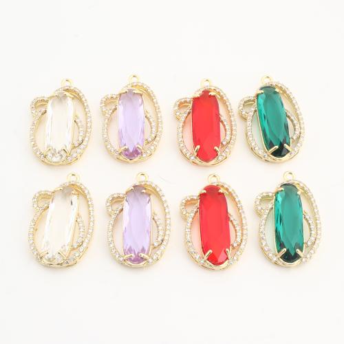 Crystal Pendants, Brass, with Crystal, plated, DIY & with rhinestone, more colors for choice, nickel, lead & cadmium free, 20PCs/Bag, Sold By Bag