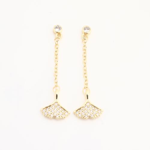 Rhinestone Brass Pendants, Ginkgo Leaf, plated, DIY & with rhinestone, golden, nickel, lead & cadmium free, 20PCs/Bag, Sold By Bag