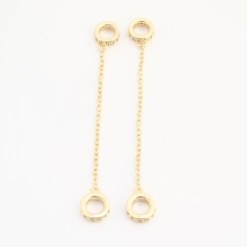 Brass Extender Chain, Round, plated, DIY & with rhinestone, golden, nickel, lead & cadmium free, 20PCs/Bag, Sold By Bag