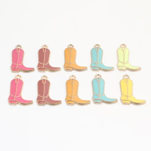 Brass Jewelry Pendants, Shoes, gold color plated, DIY & enamel, more colors for choice, 24x16x2mm, 100PCs/Bag, Sold By Bag