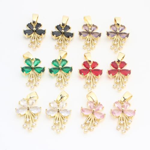 Crystal Pendants, Brass, with Crystal, Flower, gold color plated, DIY & with rhinestone, more colors for choice, 30x12x3mm, 20PCs/Bag, Sold By Bag