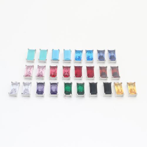 Crystal Pendants, Brass, with Crystal, Geometrical Pattern, plated, DIY, more colors for choice, 13x6x4mm, 50PCs/Bag, Sold By Bag